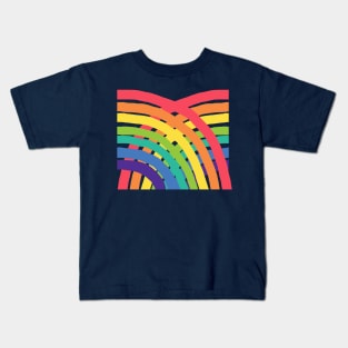 Rainbow Cross Hatch Graphic Kids T-Shirt